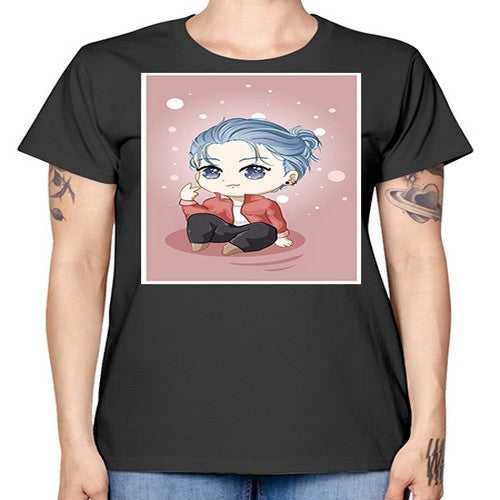 Cute little boy silver hair 78# - anime -  Missy T-Shirt