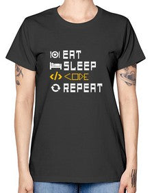 Eat sleep code repeat 49# - computer -  Missy T-Shirt