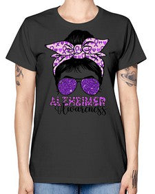 Girl Warrior Alzheimer Awareness 153# - alzheimers -  Missy T-Shirt