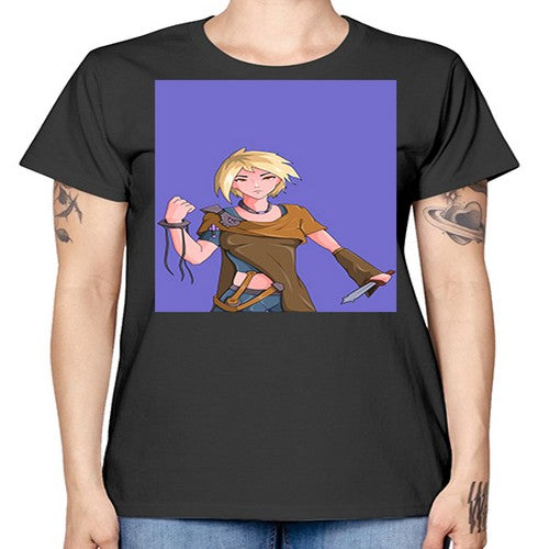 Girl hold knife 12# - anime -  Missy T-Shirt