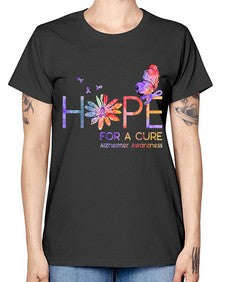 Hope For A Cure Alzheimer Awareness Flower 162# - alzheimers -  Missy T-Shirt