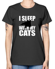 I sleep With My Cats - cats -  Missy T-Shirt