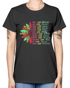 Juneteenth Sunflower Design 17# - black juneteenth -  Missy T-Shirt