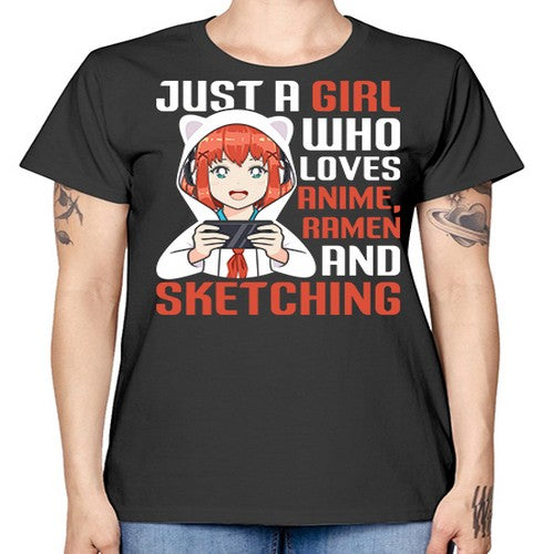 Just a girl who loves anime ramen and sketching260# - anime -  Missy T-Shirt