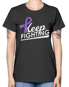 Keep Fighting Alzheimers Epilepsy Warrior Awareness Ribbon 189# - alzheimers -  Missy T-Shirt