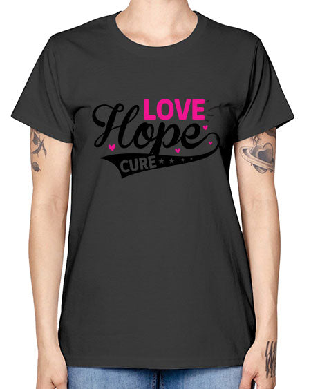 Love Hope Cure 14# - breast cancer -  Missy T-Shirt