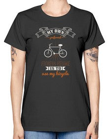 My own preferred fitness regime is to use my bicycle 2# - bicycle -  Missy T-Shirt