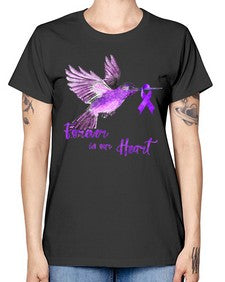 No One Figh Alone Ribbon Alzheimer 201# - alzheimers -  Missy T-Shirt