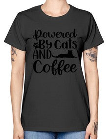 Powered By Cats And Coffee Style 102# - cats -  Missy T-Shirt