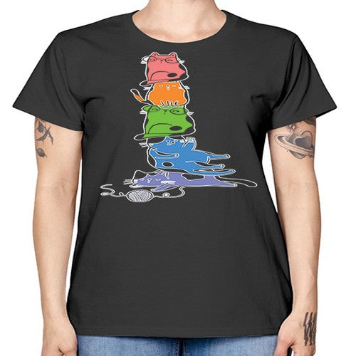Pride Kawaii Cats Pile Cute Anime 277# - anime -  Missy T-Shirt