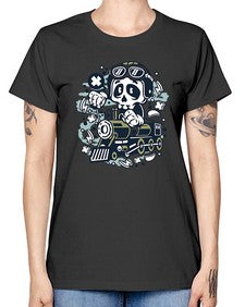 Skull Train 1067# - skull and bones -  Missy T-Shirt
