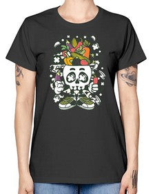 Vegetable Skull Head 1195# - skull and bones -  Missy T-Shirt