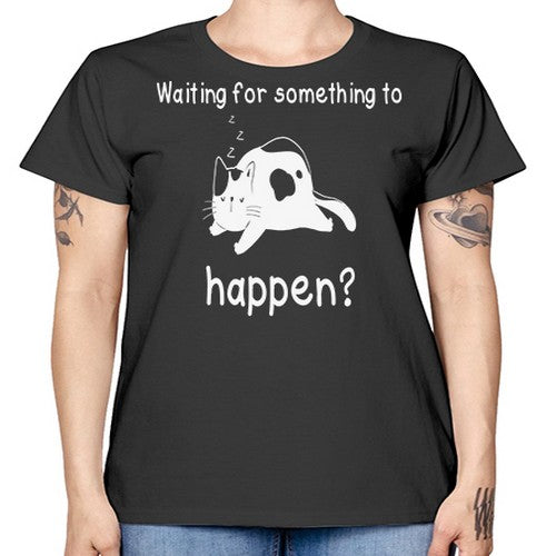 Waiting For Something Sleeping Cat 285# - anime -  Missy T-Shirt