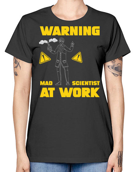 WarningMadScientistAtWorkScientistSkinite Scientist Skinite 13# - general science -  Missy T-Shirt