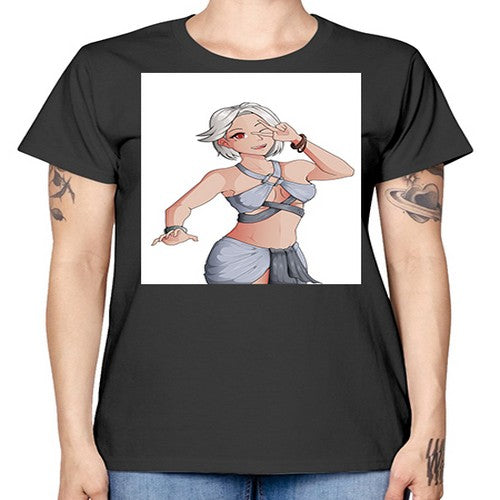 White hair girl wearing summer outfit 40# - anime -  Missy T-Shirt