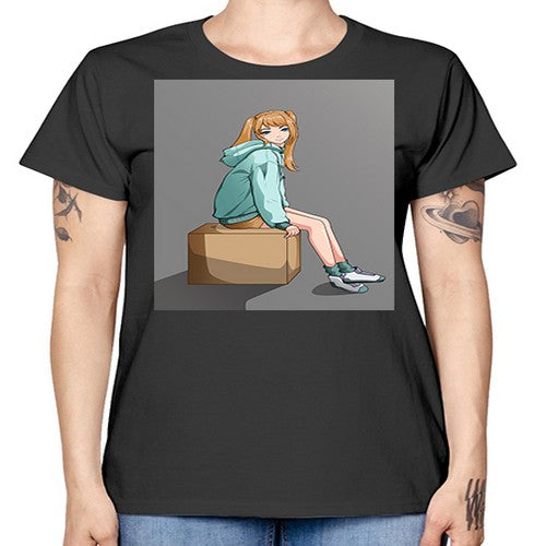 cute casual girl using jacket 49# - anime -  Missy T-Shirt