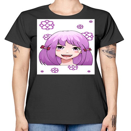 cute ponytails purple hair girl 63# - anime -  Missy T-Shirt