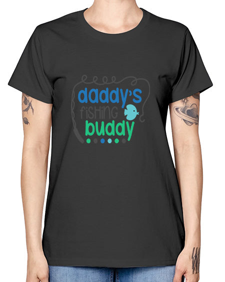 daddys fishing buddy 62# - shark-fish -  Missy T-Shirt