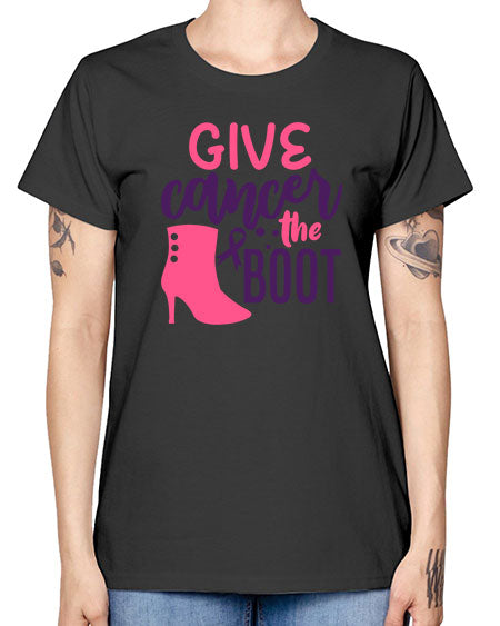 give cancer the boot Style 1# - breast cancer -  Missy T-Shirt
