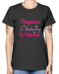 happiness is believing in unicorns 154# - unicorn -  Missy T-Shirt