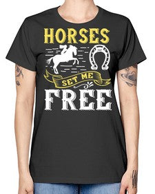 horses set me free Style 39# - horse -  Missy T-Shirt