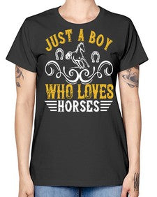 just a boy who loves horses Style 32# - horse -  Missy T-Shirt