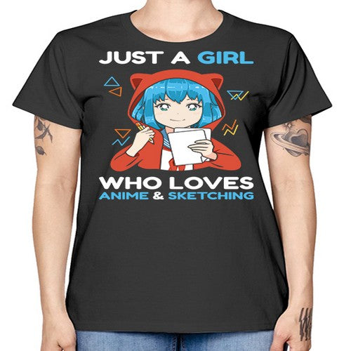 just a girl who loves anime and sketching259# - anime -  Missy T-Shirt