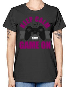 keep calm and game on 132# - video games -  Missy T-Shirt