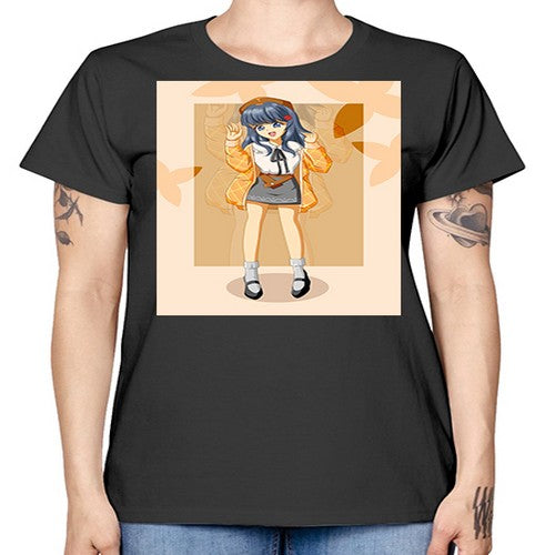 of beautiful girl with jacket 132# - anime -  Missy T-Shirt