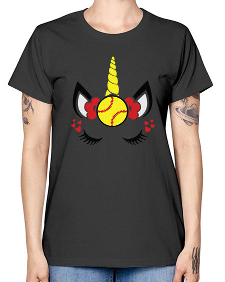 softball unicorn 397# - softball -  Missy T-Shirt