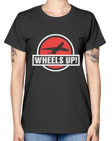 wheels up  50# - airplane -  Missy T-Shirt