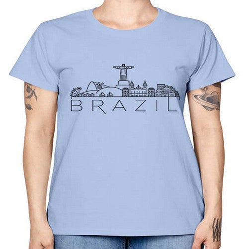 Brazil Minimal Skyline 489# - cities -  Missy T-Shirt