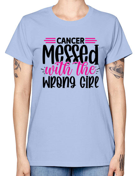 Cancer Messed with the Wrong Girl 29# - breast cancer -  Missy T-Shirt