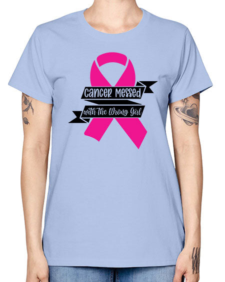 Cancer Messed with the Wrong Girl 30# - breast cancer -  Missy T-Shirt