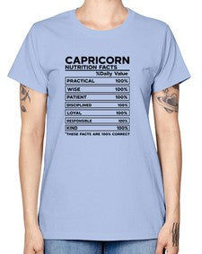 Capricorn Nutrition Facts 185# - capricorn -  Missy T-Shirt