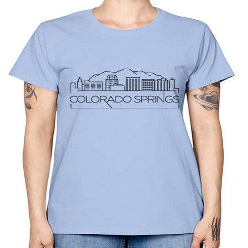 Colorado Springs Minimal Skyline 601# - cities -  Missy T-Shirt