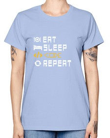 Eat sleep code repeat 49# - computer -  Missy T-Shirt