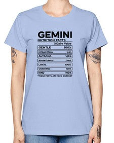 Gemini Nutrition Facts 220# - gemini -  Missy T-Shirt