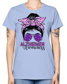 Girl Warrior Alzheimer Awareness 153# - alzheimers -  Missy T-Shirt