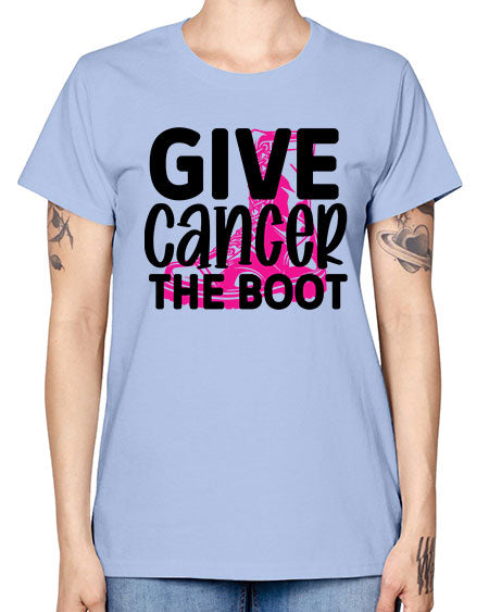 Give Cancer the Boot 25# - breast cancer -  Missy T-Shirt