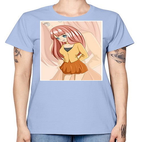 Happy beautiful and cute girl pink long hair 5# - anime -  Missy T-Shirt