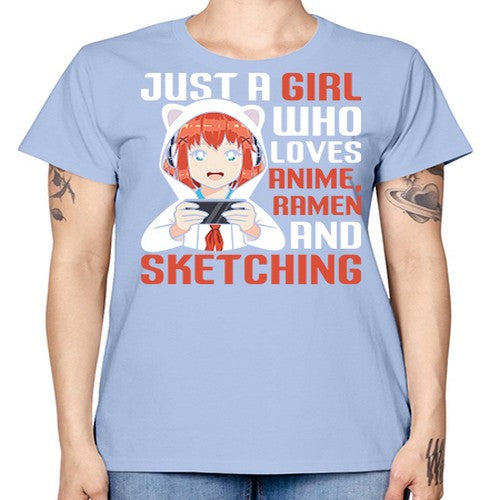 Just a girl who loves anime ramen and sketching260# - anime -  Missy T-Shirt