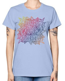 Mandala Teach Love Inspire Rainbow Glitter 762# - mandala -  Missy T-Shirt