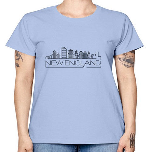 New England Minimal Skyline 1442# - cities -  Missy T-Shirt