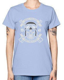 Skull Soldier Time Is Over 1065# - skull and bones -  Missy T-Shirt