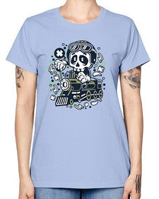 Skull Train 1067# - skull and bones -  Missy T-Shirt