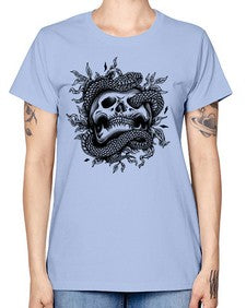 Snake Skull 1095# - skull and bones -  Missy T-Shirt