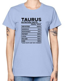 Taurus Nutrition Facts 490# - taurus -  Missy T-Shirt