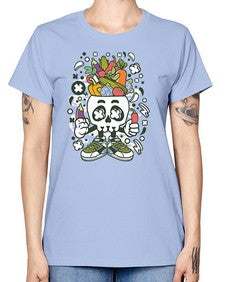 Vegetable Skull Head 1195# - skull and bones -  Missy T-Shirt