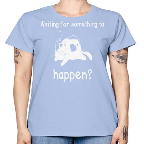 Waiting For Something Sleeping Cat 285# - anime -  Missy T-Shirt